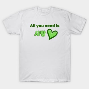 All you need is Sarang - Green T-Shirt